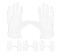 Ciieeo Moufles en Microfibre Blancs pour Bijoux et Lunettes, Respirants et Anti-statiques, 4 Paires, Adaptés aux Performances D'étiquette Soin des Mains