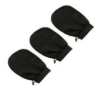 Ciieeo Moufles Exfoliants Noirs pour Gommage Profond et Massage en Rayon 3pcs pour Bain et Soin Auto-bronzant des Adultes