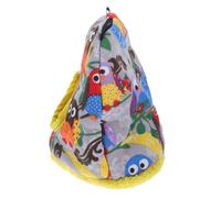 Ciieeo Nichoir Suspendu pour Oiseaux Grosse Taille Nid Chaud pour Perroquet en Tissu Respirant Gris Motif Chouette Lit pour Perruche Confortable Adapté Cage et Hiver