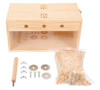 Ciieeo Nichoir Transparent pour Perruches et Oiseaux Exotiques Boîte D’Élevage en Bois Moyen Nid Suspendu Stable et Naturel Accessoires pour Reproduction et Nidification en Volière