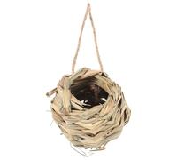 Ciieeo Nid D'oiseau en Paille Tressée à Main, Beige, pour Cage | Respirant et Rustique, Usage pour Construire des Nids, Habitat Confortable en Hiver