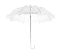 Ciieeo Ombrelle Structure en Acier Inoxydable et Plastique pour Garçon et Filles Blanche en Dentelle Décoration de Fête Vintage Accessoire pour Mariage et Séance Photo