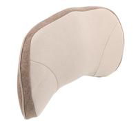 Ciieeo Oreiller de Soutien Lombaire Ergonomique en Mousse à Mémoire de Forme pour Siège de Voiture et Chaise, Tissu en Lin Coton Respirant Beige, pour Voyages Longs et Conduite
