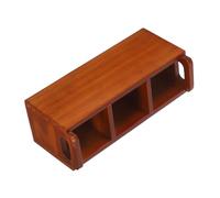 Ciieeo Organiseur de Pinceaux de Maquillage en Bois à 3 Compartiments avec Poignées Élément de Rangement Multifonctionnel pour Bureau ou Bureau de Toilette