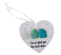 Ciieeo Ornement Cœur Acrylique pour Sapin de Noël Cadeau de Remerciement pour Proche Décoration Suspendue Chaleureuse pour Échanges de Quartier et Pendaison de Crémaillère