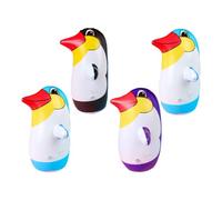 Ciieeo Ornement Gonflable Pingouin en PVC Écologique 4 Pièces, Culbuteur Coloré Léger Fond Épais, Décoration Extérieure de Jardin pour Noël et Animation Enfantine