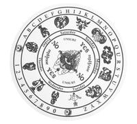 Ciieeo Outil de Divination en Acrylique Noir, Planche Gravée Décorative | Tableau Alphabétique du Pendule, Art Divinatoire de Bureau, Style Élégant et Créatif