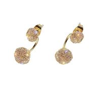 Ciieeo Paie de Boucles D’Oreilles pour Femmes en Zircon Arrière Crochet Cristal Brillant Design Sophistiqué 1 Paire Couleur Dorée A417 Accessoire pour Tenue Quotidienne et