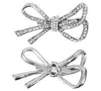 Ciieeo Paire de Clips à Chaussures en Strass Argentés Détachables pour Femmes, Accessoires Élégants en Alliage de Zinc pour Escarpins et Chaussures de Soirée, pour Mariages