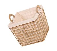 Ciieeo Panier à Linge Tressé Corde De Chanvre Panier De Rangement Domestique Portable Salle De Bain Pour Vêtements Et Accessoires Petit Modèle Carré Avec Poignées Robustes Et Compact