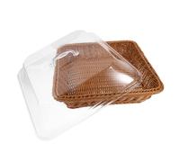 Ciieeo Panier à Pain Facile à Nettoyer Marron avec Couvercle Transparent en Acrylique et Pp et Rond Pratique pour Usage Quotidien