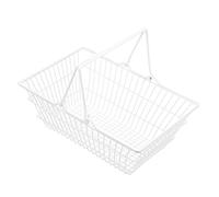 Ciieeo Panier De Rangement Portable Large Poignée En Métal Résistant, Panier à Courses Pratique Pour Usage Domestique Et Rangement Multifonctionnel, Cuisine Et Cosmétiques, Blanche