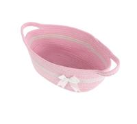 Ciieeo Panier Décoratif en Corde de Coton Blanc avec Poignées, Panier Vide Mignon et Robuste pour Showers, Emballage DIY avec Paquet Transparent et Ruban