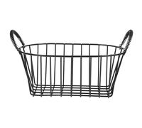 Ciieeo Panier Métallique À Fruits Vintage En Fer 19.3X12X10.5 Cm Avec Doubles Poignées Pour Rangement Compact Fruits Collations Et Organisation Bureau