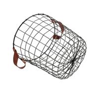 Ciieeo Panier Rond Treillis Métallique pour Foyer de Table Panier de Rangement pour Chauffage avec Poignée Bac de Rangement Utilitaire