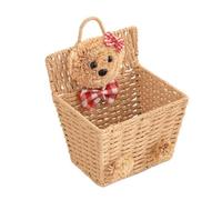 Ciieeo Panier Suspendu Osier Tressé Fait Main Organisateur de Bureau Compact avec Poignée Ergonomique Rangement Naturel pour Maison et Bureau