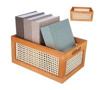 Ciieeo Panier Tressé Rectangulaire pour Rangement Cosmétique en Matériau Synthétique et Snack, Boîte Décorative Délicate pour Organisation la Maison
