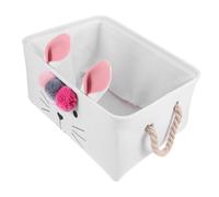 Ciieeo Panière à Linge Pliable avec Design de Chat et Pompons Organisateur de Rangement Multifonctionnel pour Vêtements Jouets et Sous Vêtements Panier de Stockage Pratique et Élégant