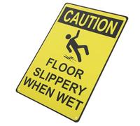 Ciieeo Panneau Routier d'Attention Sol Glissant en Métal Résistant pour Usage Extérieur Installation Simple et Bords Arrondis