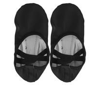 Ciieeo Pantoufles de Danse Classiques en PU sans Lacets Semelle Souple Légère Ballerines Plates Noires Taille 23 Adaptés pour Ballet Yoga et Danse Contemporaine