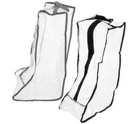 Ciieeo Paquet à Chaussures de Voyage et Rangement Multi-Usage, Lot de 2 Pochettes Longues Fermeture Éclair, Protection Anti-poussière et Étanchéité, Réutilisables, Gris et Noir,