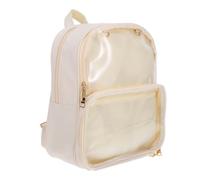 Ciieeo Paquet à Dos Transparent Beige, Style Simple, Imperméable, | Polyester Pu, Nettoyage Facile, Passage Rapide aux Contrôles, Design Mode pour Fille Garçon, Usage Quotidien