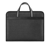 Ciieeo Paquet à Dossiers Portable en Toile Noire, Organisateur de Documents Fermeture Éclair, Paquet Fourre-Tout pour Rangement de Dossiers au Bureau et Déplacements