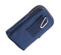 Ciieeo Paquet Banane Double Couche 6,3 Pouces en Denim Bleu et Rouge, Sacoche Portable pour Téléphone, Paquet Ceinture Unisexe en Nylon, Pochette Pratique pour Randonnée, Voyage et Usage