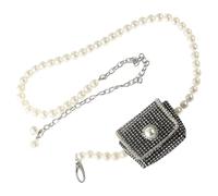 Ciieeo Paquet Banane Femme Élégant à Chaîne de Perles Synthétiques Strass, Mini Pochette pour Maquillage et Petits Objets, Accessoire Vestimentaire Chic pour Soirée et Sortie