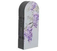 Ciieeo Paravent de Table Pliable en Acrylique Miroir Brillant et Motif Vintage Fleurs et Oiseaux, Écran Décoratif 4 Panneaux pour Bureau ou Salon Élégant