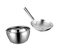 Ciieeo Passoire à Mailles En Acier Inoxydable 24 Cm Et Bol D'huile Professionnel 23 Cm Multifonction Réservoir D'huile Cuisine Réutilisable Pour Usage Quotidien Et Filtrage