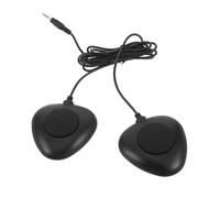 Ciieeo Pédale Double pour Grosse Caisse Électrique avec Connecteur 3,5 Mm, Sourdine de Batterie Silencieuse, Pad de Pédale Réactif et Accessoires pour Batterie Électronique,