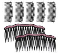 Ciieeo Peigne à Cheveux Double Rangée Scintillant en Plastique, 7 Pièces, Confortable à Porter et Fixation pour Mariage et Cérémonies Couleur Aléatoire