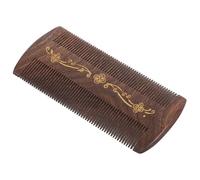 Ciieeo Peigne à Cheveux en Bois de Santal Doré 12 Cm, Double Face à Dents Fines pour Élimination Pellicules, Accessoire Portable pour Femmes et Hommes, Outil de Soin du Cuir Chevelu
