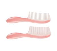 Ciieeo Peigne à Cheveux en Plastique 2 Pièces Peigne à Dents Larges et Rose Grand Format Doux et Souple pour Cheveux Bouclés Longs et Usage Quotidien