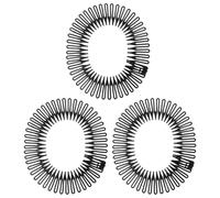 Ciieeo Peigne à Ressort Circulaire Noir, Lot de 3 Serrage-têtes Extensibles en Plastique Souple, Accessoires Coiffure Anti-casse pour Sport, Visage et Coiffures Quotidiennes, Bandeaux