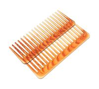 Ciieeo Peigne de Coiffure Dents Larges Lot de 2 Taille Moyenne Plastique Rigide pour Cheveux Afro et Entretien Rapide au Bureau Couleur Aléatoire