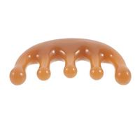 Ciieeo Peigne de Massage en Résine Ambre à 5 Dents Larges pour Cuir Chevelu, Outil D’Acupuncture Portable pour Soulager Maux de Tête, Soins Capillaires à Domicile, Masseur de Tête