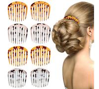 Ciieeo Peignes Latéraux pour Cheveux Fins, Ensemble de 8 Accessoires en Plastique Laqué, Adaptés pour Coiffures Féminines Quotidien