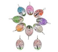 Ciieeo Pendentif en Fleur Pressée 10 Pcs pour Création Bijoux Artisanale | Verre Fleurs Séchées Naturelles, Trou Intégré, pour Bracelet, Tirette et Projets Créatifs Couleur Aléatoire