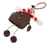 Ciieeo Pendentif Poupée en Coque de Fruit avec Clochette pour Paquet à Main, Décoration Rustique et Sonore pour Noël et Accessoires Festifs Féminins