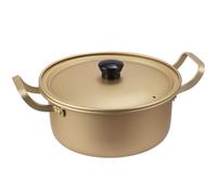 Ciieeo Petit Pot Coréen en Aluminium Doré Couvercle Double Poignée, Casserole Facile à Nettoyer Conductivité Thermique Cuisine Professionnelle et Amateur