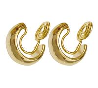 Ciieeo Petites Boucles D’Oreilles à Clip sans Perçage Design C Original D’Anneau Finition Dorée Légères et Confortables 1 Paire Bijoux pour Femmes et Filles Présent pour Fêtes et