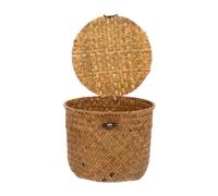 Ciieeo Petits Paniers En Osier Avec Couvercle Paniers Ronds En Jonc De Mer Tissés Panier De Rangement En Rotin Boîte De De Fête De Désherbage De Pâques Panier De Maquillage