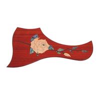 Ciieeo Pickguard Bois Massif Motif Gravé, Plaque de Protection Autocollante pour Guitare Acoustique, Accessoire Solide pour Guitare Folk Fixation Facile