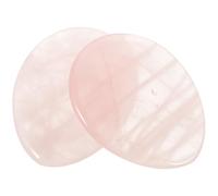 Ciieeo Pierre de Pouce Anti-Stress en Cristal Naturel Lot de 2 Pierres Ovales en Quartz Rose Outil de Massage Portable pour Soulagement Pression et Détente des Doigts Bien-être