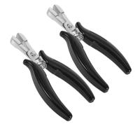 Ciieeo Pince à Extensions de Cheveux Noires 2 Pcs, Outil de Serrage D'extension en Métal et Plastique, à Dents Fines, pour Cheveux, Maison et Salon, Débutants et Coiffeurs