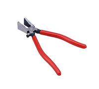 Ciieeo Pince Plate avec Vis pour Verre Outil de Coupe et Finition Poignée Silicone Rouge Résistante pour Verriers et Porte Clés
