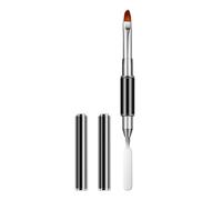 Ciieeo Pinceau Double Embout pour Nail Art Gel, Outil de Manucure Multifonction avec Acier Inoxydable, Brosse Fine Douce, Accessoires Essentiels pour Extension D’ongles en Acrylique