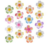 Ciieeo Pinces à Cheveux Maintien et Discrètes Fleurs en Eva et Métal Lot de 16 Design Doux et Forme Fleur Couleur Aléatoire pour Mariage, Vacances ou Fête Luau